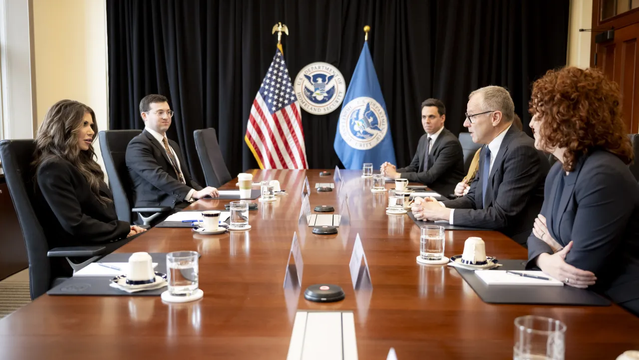 DHS Secretary Kristi Noem Meets with F1 (002) Image: DHS Secretary Kristi Noem Meets with F1 (002)