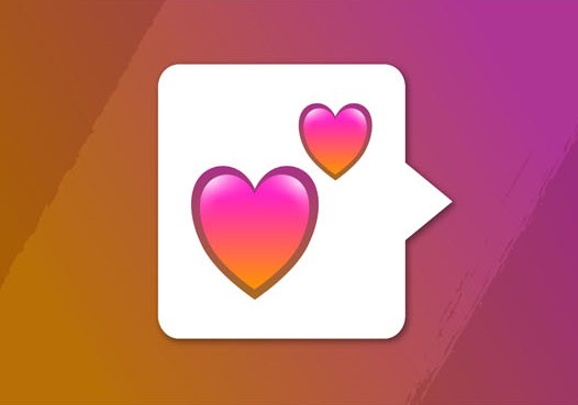 two hearts in a comment box.