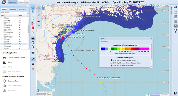 Screenshots taken to prepare for Hurricane Harvey