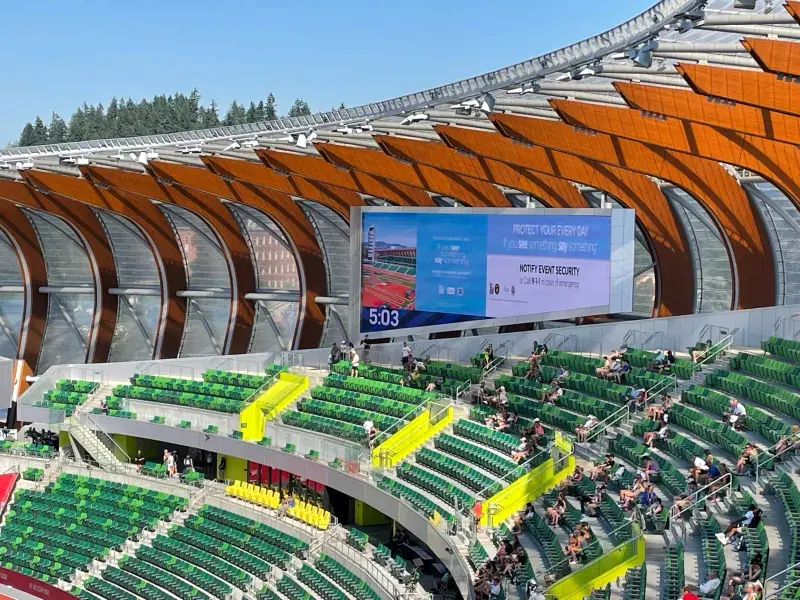 See Something, Say Something banner in stadium