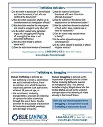 Blue Campaign Indicator Cards