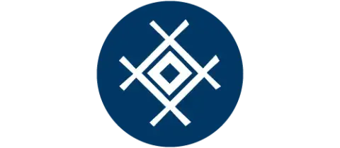 Diamond shape icon inside two crossing parallel lines