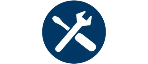 Screwdriver and wrench crossing one another
