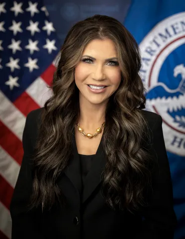 Caption: DHS Secretary Kristi Noem Official Portrait (DHS photo by Tia Dufour)