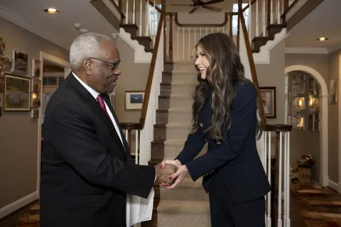 Caption: <p>The swearing-in ceremony took place at the home of U.S. Supreme Court Justice Clarence Thomas.</p>
