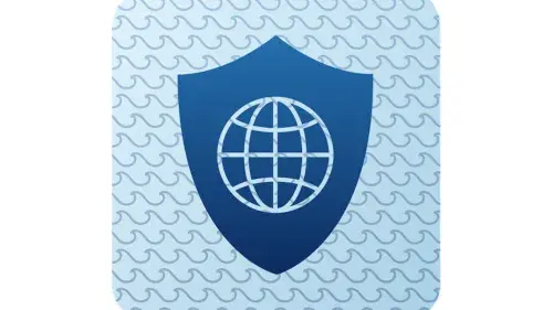 Shield with globe