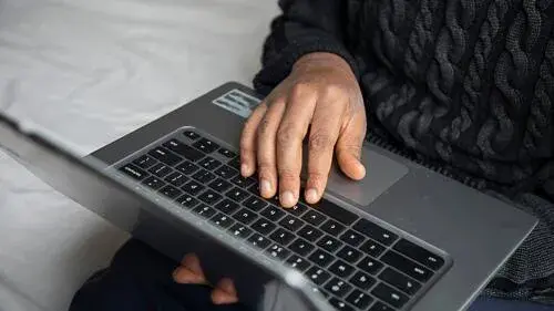Person using a laptop