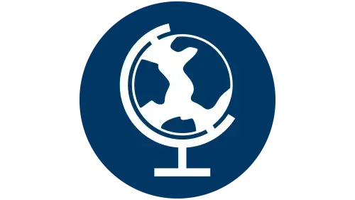Blue and White Globe Icon