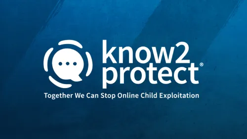 Know2Protect logo. Together we can stop online child explotation