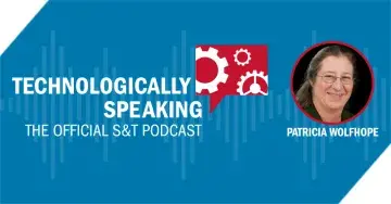 Technologically Speaking The Official Podcast Patricia Wolfhope Blue background