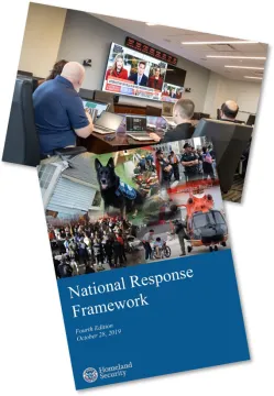 Images of the National Response Framework and the National Joint Information Center
