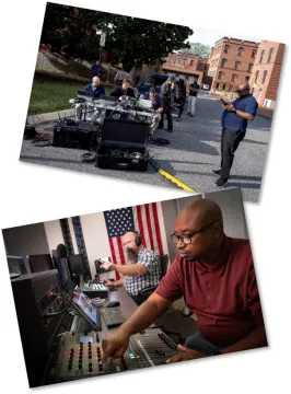 Images of the OPA Multimedia Services Division staff in action
