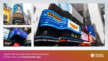 Collage of images from Know2Protect Launch Day in 2024