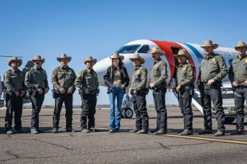 Caption: <p>Secretary Noem and Border Patrol agents in Del Rio, TX. </p>