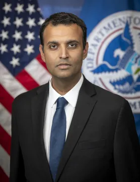 Caption: Sohan Dasgupta Official Portrait at DHS Headquarters (Photo by Mikaela McGee)